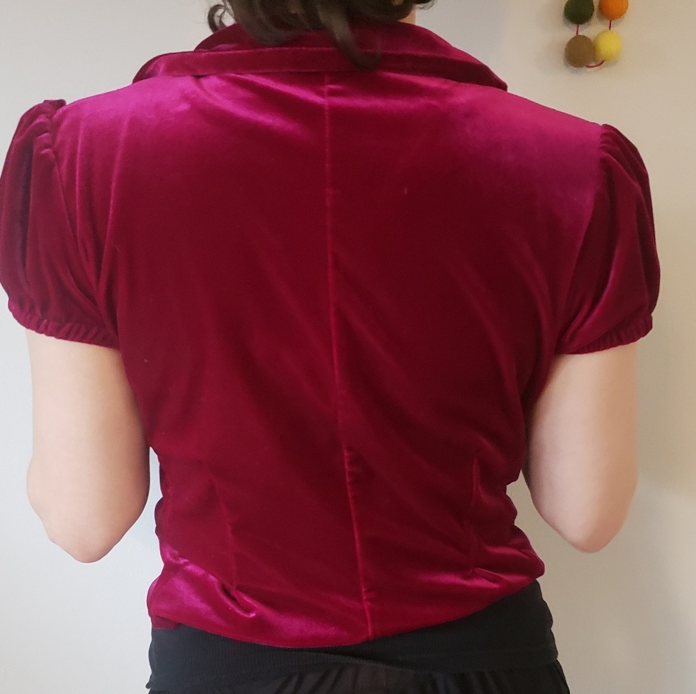 Fuchsia pink velvet vest